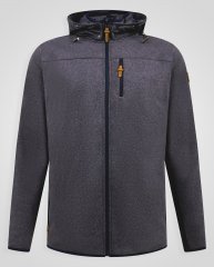 D555 Conrad Detachable Hood Bonded Fleece Zip Through Hoody TALL Bleu marine