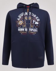 D555 Hector Adventurer Printed Zip Through Hoody Bleu marine