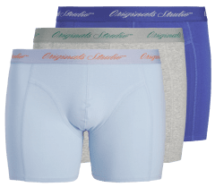 Jack & Jones Jacnorrebro Boxers Unis Lot De 3 Bleu