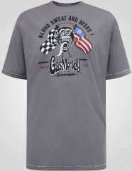 D555 Jasper Official Gas Monkey T-shirt Imprimé Gris