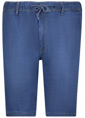 Adamo 199110 Short en jean à taille élastique Bleu moyen
