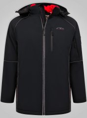 D555 Jamie Soft Shell Detachable Hood Padded Jacket Noir TALL