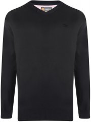 Kam Jeans V-neck Knitted Sweater Black