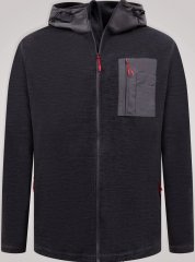D555 Damien Micro Fleece Zip Through Hoody Noir/Gris
