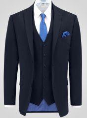 D555 Ted 4 Way Stretch Tailored Suit Jacket Bleu marine