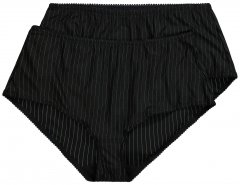 Ulla Popken 800279 Culottes à rayures lot de 2 Noir