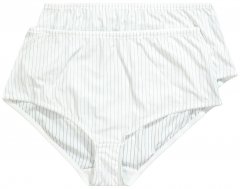 Ulla Popken 800279 Culottes à rayures lot de 2 Blanc