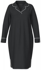Ulla Popken 812447 Chemise de nuit à col chemise Noir