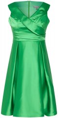 Ulla Popken 817135 Robe de soirée trapèze à col V Vert