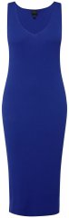 Ulla Popken 817591 Robe en maille à col V Bleu