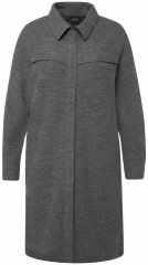 Ulla Popken 820516 Manteau en laine Gris chiné