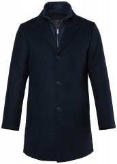 JP1880 821066 Matelassé Manteau en laine Bleu marine