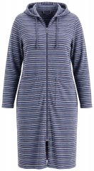 Ulla Popken 821543 Peignoir en éponge rayé Anthracite