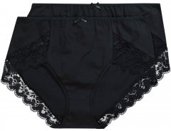 Ulla Popken 824106 Culottes en dentelle lot de 2 Noir