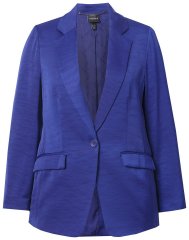 Ulla Popken 826161 Blazer texturé à poches à rabat Bleu marine