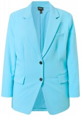Ulla Popken 826487 Blazer oversize à poches à rabat Turquoise clair