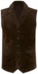 JP1880 827437 Gilet en daim à revers Marron foncé
