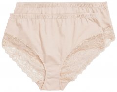 Ulla Popken 830094 Culottes en dentelle lot de 2 Beige