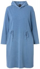 Ulla Popken 834536 Robe sweat à capuche Bleu denim