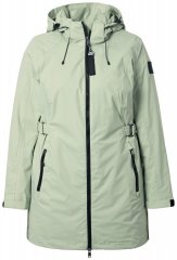 Ulla Popken 835132 Veste technique HYPRAR trapèze à capuche amovible Vert sauge clair