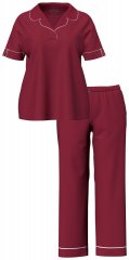 Ulla Popken 835397 Pyjama à manches courtes et col chemise Lilas