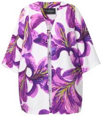 Ulla Popken 838105 Gilet ouvert à nouer Violet