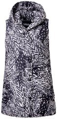 Ulla Popken 838435 Gilet long matelassé imprimé Noir