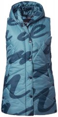 Ulla Popken 838435 Gilet long matelassé imprimé Vert-de-gris