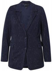 Ulla Popken 841163 Blazer en jersey jacquard Bleu marine