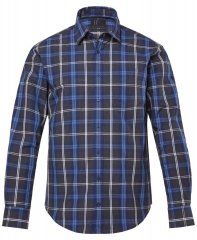 JP1880 Checked Shirt Long Sleeve Kent Collar Anthracite