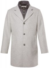 JP1880 841583 Manteau en laine à doublure amovible Gris