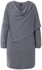 Ulla Popken 841941 Robe en maille à manches longues Gris chiné