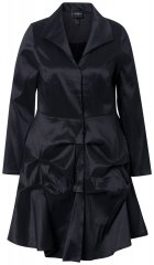 Ulla Popken 842028 Blazer à basque plissée Noir