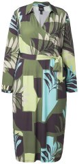 Ulla Popken 845122 Robe mi-longue imprimée à poches Turquoise