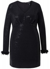 Ulla Popken 845145 Robe à sequins Noir