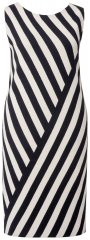 Ulla Popken 845784 Robe en maille rayée Noir