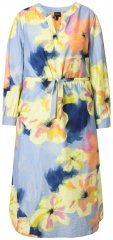 Ulla Popken 846330 Robe longue fleurie Bleu clair