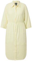 Ulla Popken 847224 Robe en lin mélangé Jaune