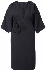 Ulla Popken 847909 Robe mi-longue fleurie Noir