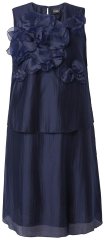 Ulla Popken 847918 Robe en mousseline fleurie Bleu marine