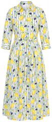 Ulla Popken 848081 Robe chemise rayée Blanc
