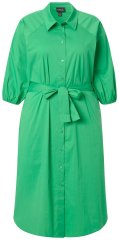 Ulla Popken 848159 Robe chemise à ceinture à nouer Vert