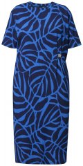 Ulla Popken 848162 Robe mi-longue imprimée Bleu marine