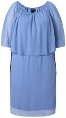 Ulla Popken 848169 Robe en mousseline trapèze Bleu clair