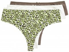 Ulla Popken 848826 Strings à imprimé animal lot de 3 Taupe