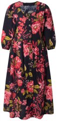 Ulla Popken 849593 Robe chemise fleurie Bleu marine