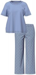 Ulla Popken 850045 Pyjama à manches courtes Bleu clair