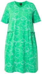 Ulla Popken 850204 Robe en jersey à manches courtes et col V Vert