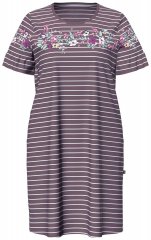 Ulla Popken 850401 Chemise de nuit fleurie Marron
