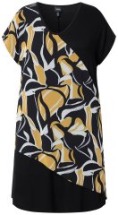 Ulla Popken 850406 Robe en mousseline imprimée Noir